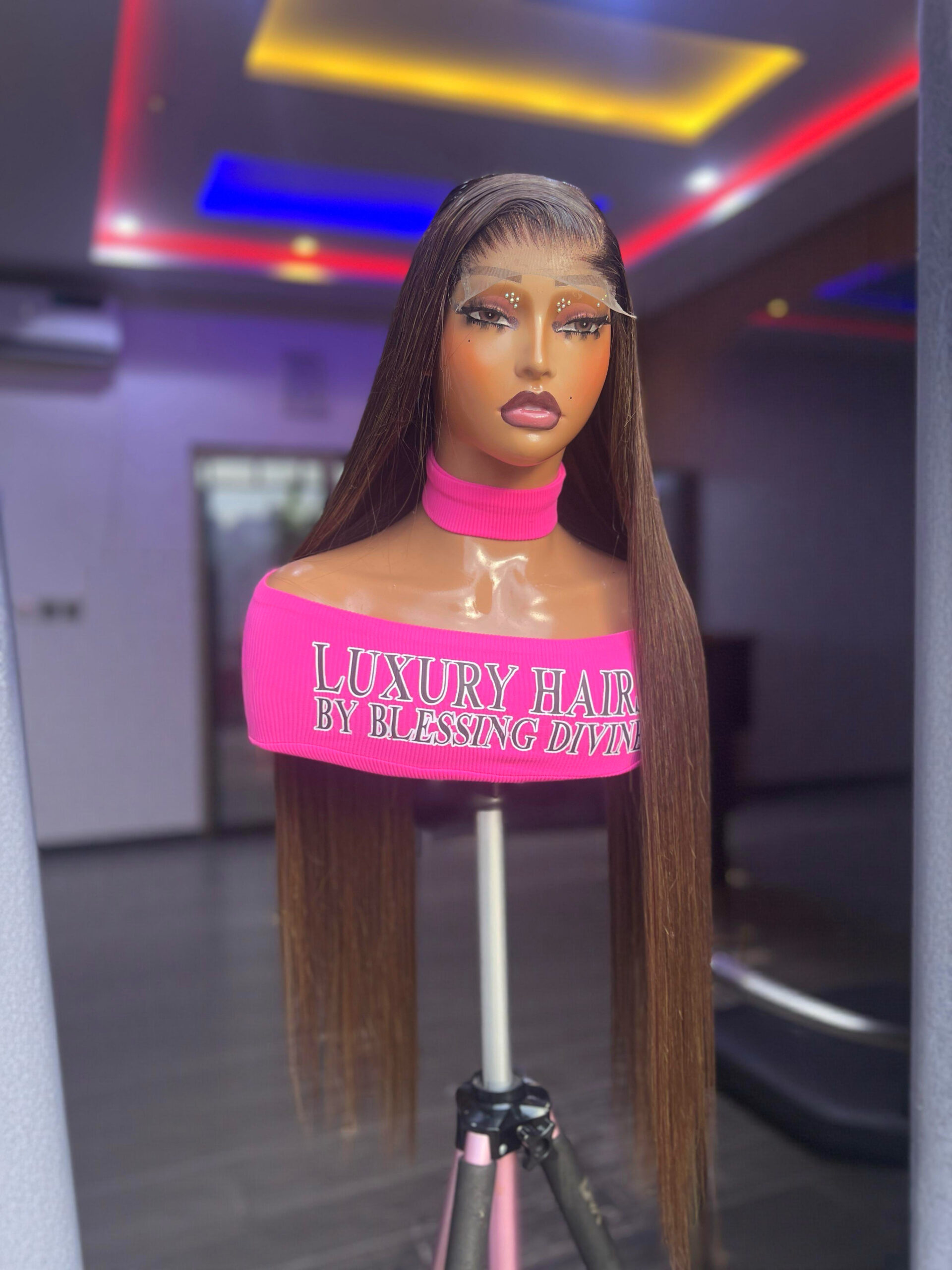 5x5 Bone Straight Lookalike Wig – 30 Inches - Image 3